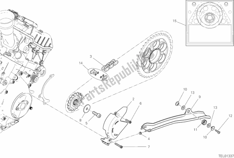 Todas las partes para 17a - Piñón Delantero - Cadena de Ducati Superbike Panigale V4 S 1100 2020